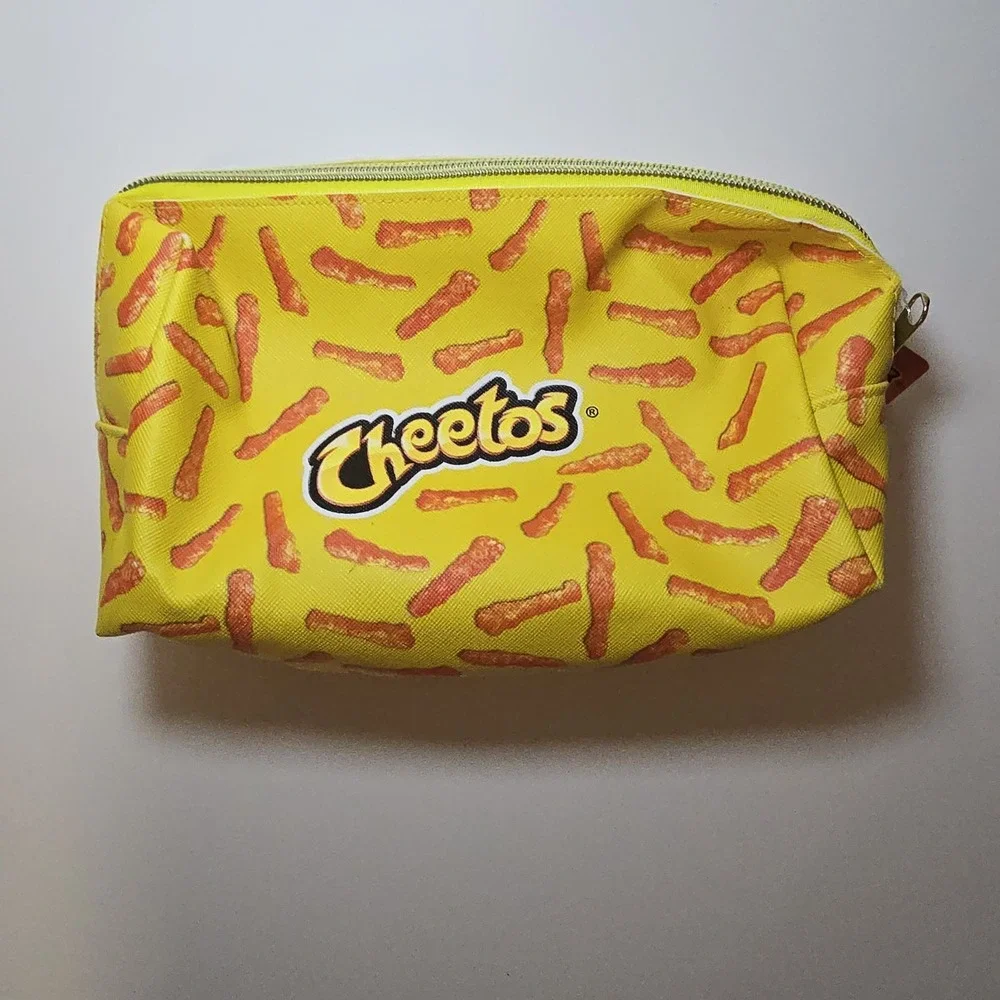 Cheetos Cosmetic Makeup Bag Yellow Orange Snack Food Novelty Zip Pouch NWT